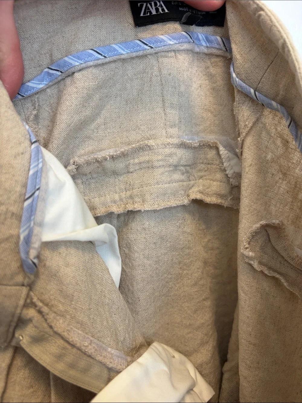 Zara Tapered Pleat Front Linen Viscose Trousers S